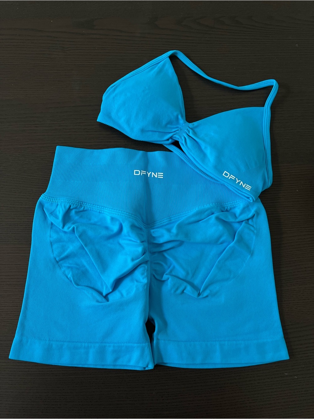 DFYNE Women’s High-Waist Active Shorts in Bright Teal